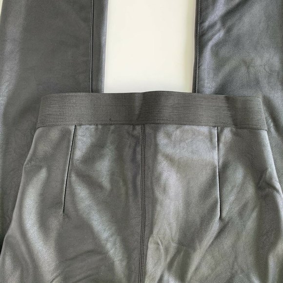 Faux Black Leather Skinny Pants Side Zip Leggings - Picture 8 of 10